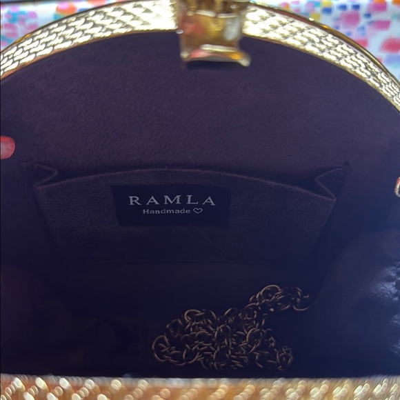 Ramla Gold and Black Spiral Decorative clutch purse